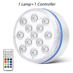 Submersible 13LEDs Lights Waterproof Underwater RGB with Remote Control Colour-Changing Light, Battery-Operated Flameless Lamps