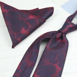 2pcs Neck Ties Set New Arrival Wine Red Striped Neckties Formal Business Khaki Dots Floral Pocket Square Wedding Shirt Cravat