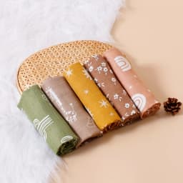 5Pcs/set 60*60cm Super Soft Bamboo Cotton Muslin Blankets Infant Boy/Girl Multi-Use Feeding Burp Cloth Towel Baby Burp Cloth Set