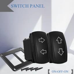 Waterproof 12V/24V 7-Pin DPDT Reverse Polarity Rocker Switch Blue LED Latching/Momentary On-Off-On for DC Linear Actuators Motor
