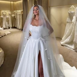Eightree Elegant A-Line Wedding Dresses Strapless Side Slit Bridal Dress Women Appliques Evening Wedding Prom Gowns Customized