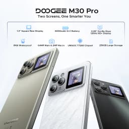 DOOGEE M30 Pro Smartphone Android 16 64GB+256GB IP68 Rear Display 6.88” 120Hz Display 8000mAh Battery 64MP Camera Cell Phone