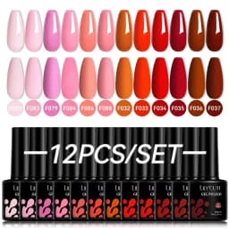 LILYCUTE 12PCs 7ml Nude Brown Red Nail Gel Polish Set Semi Permanent UV Gel For Nail Art Manicure Soak Off Gel Nail Polish Kit