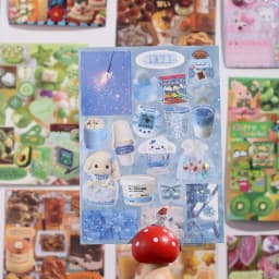 50 Sheets PET Die cut Stickers book Retro Cartoon Decorative handmade Scrapbooking Material Diary Japanese Stationery Supplies