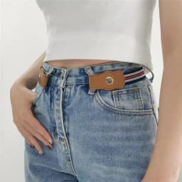 Press Buckle Style Kids Elastic Lazy Belt Versatile Jeans Belt Elastic Stretch Belt for Teen Kids Girls Adjustable Length