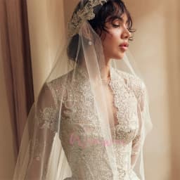 Luxury V-Neck Long Sleeve Romantic Design A-line Beauty Elegant Wedding Bride Dress Shimmering Customized Vestidos De Novia