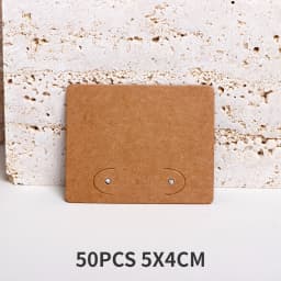50PCS 5x4cm White Brown Black Horizontal Display Cards For Hook Earrings Jewelry Cardboard Small Business Packaging Supplies
