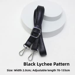 New Yu Black Leather Bag Strap Single Shoulder Crossbody Bag Long Strap School Bag Backpack Accessories Women's Bag Belt