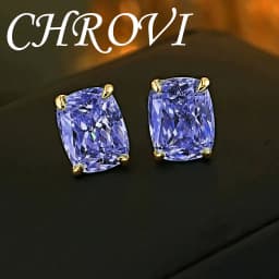 Exquisite 925 Sterling Silver Ice Flower Long Pillow-Shaped White Zircon Stud Earrings Simple Single Diamond Gold Earrings