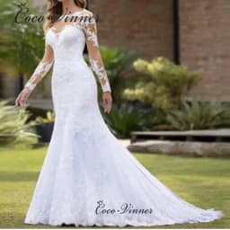 Illusion Back With Buttons America Boho Mermaid Wedding Dresses For Women Customized Lace Embroidery On Net Bride Dress W1070