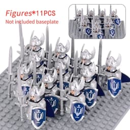 MOC Medieval Dwarf Warrior Elves Knights LOTR Figures Building Blocks Accessories Armor Shield LOTR DIY Toys for Children Gift