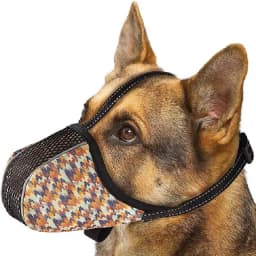 Soft Dog Muzzle for Small Large Dogs Mask Anti Biting Chewing Licking Breathable No Bark Mesh Printed Full Coverage