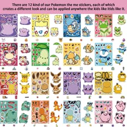 16Sheets Pokemon Make A Face Puzzle Stickers Pikachu Charizard for Kids Make Your Own DIY Game Children Cartoon Jigsaw Toys Gift