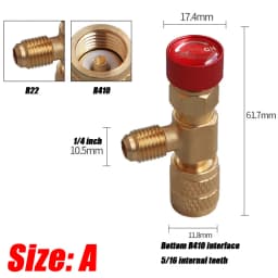 4/2/1PCS R410A R22 1/4" Refrigeration Charging Safety Valve Air Conditioning Refrigerant Safety Liquid Adapter Hand Tool Parts