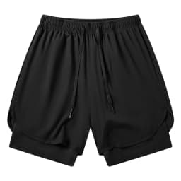 Men's 2 in 1 Running Workout Short with Phone Pocket Towel Loop Gym Athletic Quick Dry Stretchy Performance Shorts Activewear