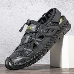 Men's Summer Sandals Outdoor Mesh Cork Handmade Direct Sales Breathable Seam Sole Mesh Lightweight Slippers