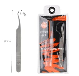 1pc STALEKS Pro High-precision Stainless Steel TE Series Straight Curved Tweezers Grafting Eyelashes Extension Makeup Tool