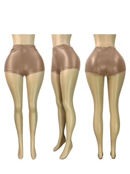 FAGADOER Sexy Leather Patchwork Shorts for Woman Solid Color High Waist Elasticity Shorts Female Streetwear Bottoms 2025 New
