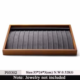 Oirlv Multi-function Wood Flat Jewelry Tray Stackable Jewelry Drawer Organizer Bracelet/Watch/Earrings Showcase Jewelry Holder
