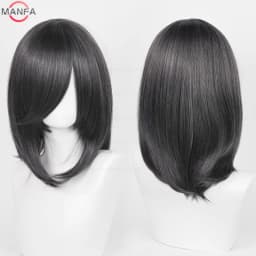 40cm Medium Basic Anime Cosplay Wig Bang Blond Black White Red Pink Green Brown Gold Blue Heat Resistant Synthetic Hair Wigs