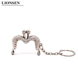 Mini Cute 4cm Metal Coin Purse Bag Change Purse Frame With Keychain 5 Colors Frame Kiss Clasp Lock DIY Craft Wallet Accessaries