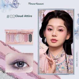Flower Knows Midsummer Fairytales Embossed Five Color Pressed Glitter Eye Shadow Natural Shimmer Pigment Eye Shadow Pallete
