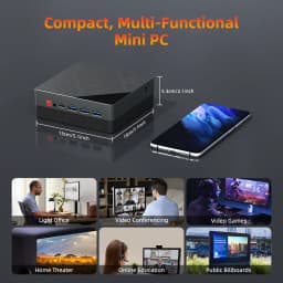 Texhoo MINI PC Ryzen 5 4500U DDR4 16G RAM 512G SSD WIFI6 BT5.2 Windows 11 LAN*2 HDMI*2 USB3*3 Dual 4k Display Desktop Computer