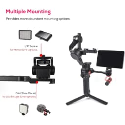 Adjustable Camera Monitor Mount Rotatable Magic Arm with 1/4 Thread Cold Shoe Mount ARRI Mount for DJI RS 2 RSC 2 RS 3 4 RS3 Pro