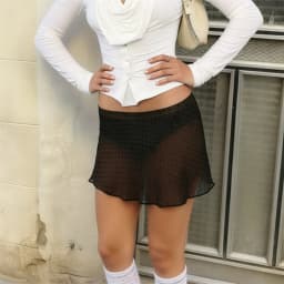 Low Rise Ruffle Hem Sheer Flowy Short Skirt Women Polka Dot Mesh Mini Skirt Y2K Aesthetic Casual Summer Holiday Streetwear