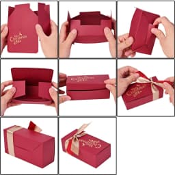 5Pcs Christmas Jewelry Gift Boxes With Ribbon Bow Small Merry Christmas Box For Ring Necklace Earring Bracelet Gift Packaging