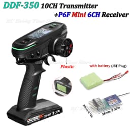 DUMBORC DDF-350 Transmitter 2.4G 10CH Digital Radio Remote Control with Gyro Receiver P6F for RC Car Boat Tank LCD FHSS System