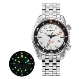 BERNY Automatic Diver Watch for Men Top Luxury Sapphire 316L Steel New Wave Dial 200M Waterproof Mechanical Diving Men's Watches