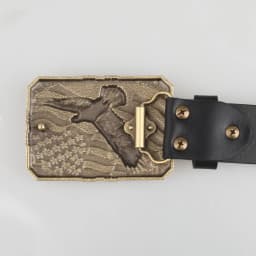 Men's Square Winged Eagle Buckle Genuine Leather Belt Stylish Accessory for Casual Wear