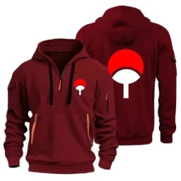 Naruto Anime Half Zipper Hoodie Casual Versatile Sweatshirt Comfortable Daily Fashion Zip-Up Sweatshirt for Fans