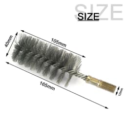 18-75mm Threaded Wire Brush Metal Handle Stainless Steel Brush Chimney Cleaning Brush for Pipe Cleaning Polishing M12 Thread