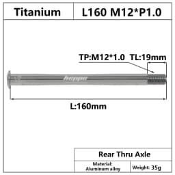 HEPPE MTB Road Bike Titanium Thru Axle Ultra Light Bike Axle 12x142 12x148 Rear Hub Thru Axle Bike Fork 12x100 12x110 Shaft