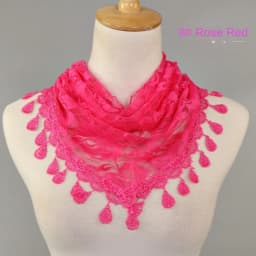 Fashion Solid Triangle Veil Scarf Women Polyester Jacquard Rose Shawl Wedding Turban