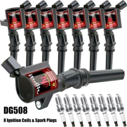 8PCS DG508 LGNITION COILS & AGSF22WM/SP479 SPARK PLUGS For FORD LINCOLN MERCURY V8