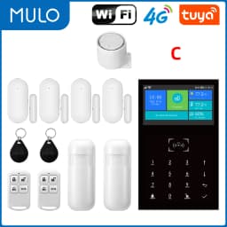MULO 4G alarm Tuya Smart Home Alarm System WIFI GSM 4.3 inch Temperature Humidity Display PG-109 For Alexa & Google Burglar Home