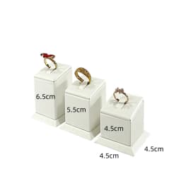 White PU Leather Jewelry Display Stand for Rings Earrings Necklaces - Store Window Counter Showcasing Rack for Jewelry Props