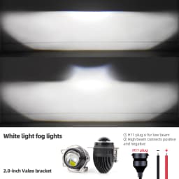 2.0 Bi Led Projector Lens Auto LED Fog Lights 3000K 4300K 6000K High and Low Beam for Toyota Nissan Tricolor Lens Fog Lamp