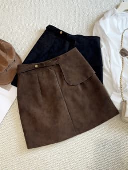 2026 Retro Vintage High Waist Wrap Mini Suede Skirt for Women Autumn Winter Solid A-line Korean Bodycon Casual Sheath Skirts Y2k