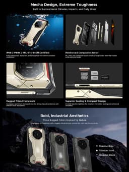DOOGEE S300 Pro 5G Flagship Rugged Phone, World Premiere, 6.78", Digital display,48GB(16+32) RAM + 512GB ROM, 11000mAh Big Battery, Android 16, LED Light Display Array,66W Super Fast Charging