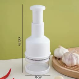 Manual Press Vegetable Chopper & Garlic Mincer Stainless Steel Blade Food Processor for Kitchen Cooking, Multifunctional Grinder