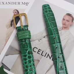 Luxury Alligator Pattern Cow leather Green Waist Belts For Women 2022 Designer Women Casual Jeans Strap Belt Cowhide Waistbands