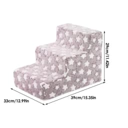 Dog Steps For Bed 3 Steps Dog Stairs Ramp For High Beds Removable Non-Slip Climbing Pet Ramp Washable Cat Ladder For Chair Sofa