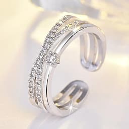 Original 925 Sterling Silver Ring High Quality Adjustable Opening AAA Zircon for Women Wedding Fine Fashion Jewelry Gift