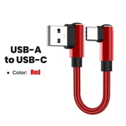90 Degree Elbow 66W USB A/USB C To Type C Fast Charging Cable Short Data Cable For iPhone 15 16 Xiaomi Samsung Huawei Power Bank