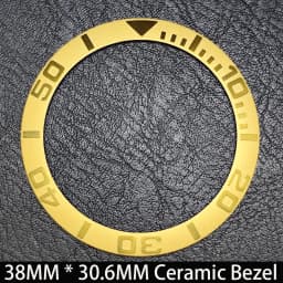 Sloping 38mm * 30.6mm Ceramic/Aluminum Blue Luminous Bezel GMT and Diving Watch Insert Fit for 40mm Watch Case Replacement Watch