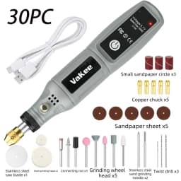 Vakee 16000RPM Rotary Tool, 3.7V USB Rechargeable Mini Grinder Pen, Portable Electric Tool for DIY Craft, Jewelry Makin